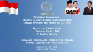 Pidato dan Kuliah Umum Presiden Partai UKM H Bustan Pinrang Terkait Kemenangan Prabowo-Gibran